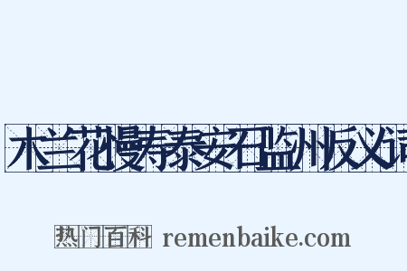 木兰花慢寿泰安石监州反义词是什么意思的图片